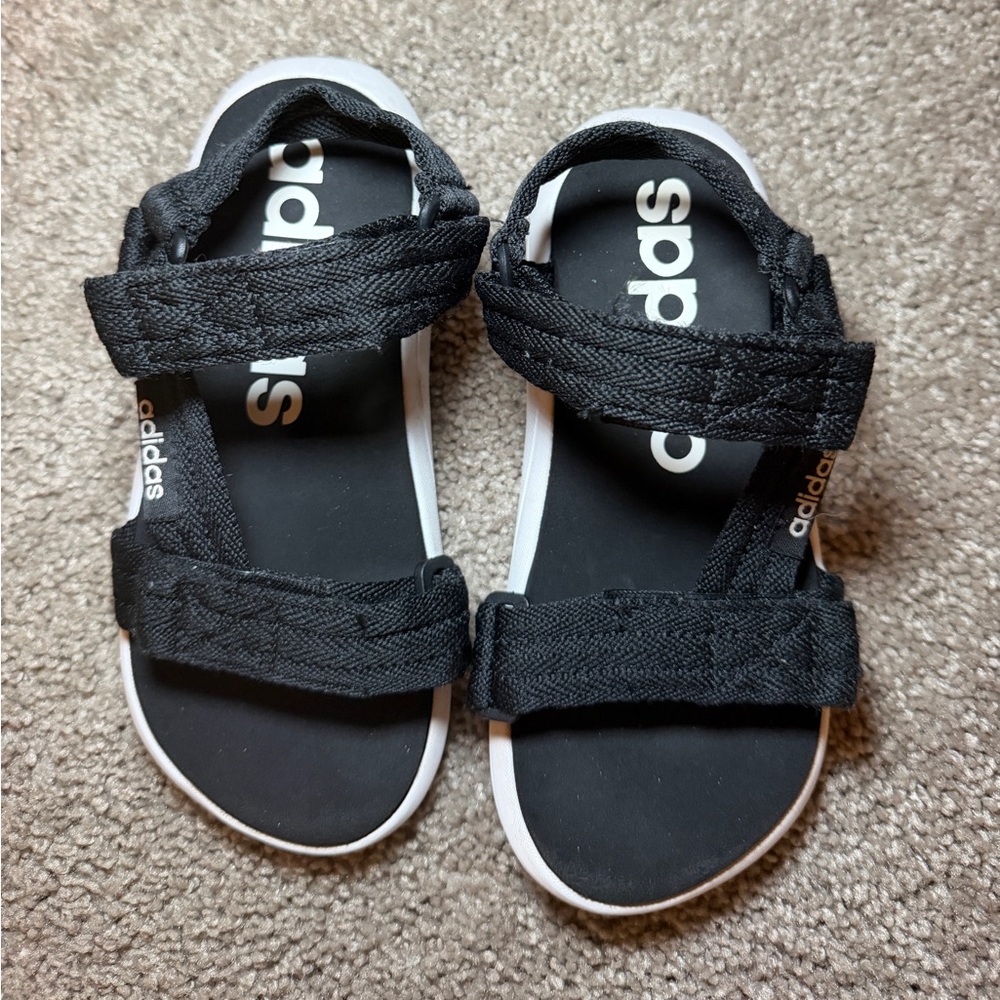 Adidas Kids Black and White Sandals